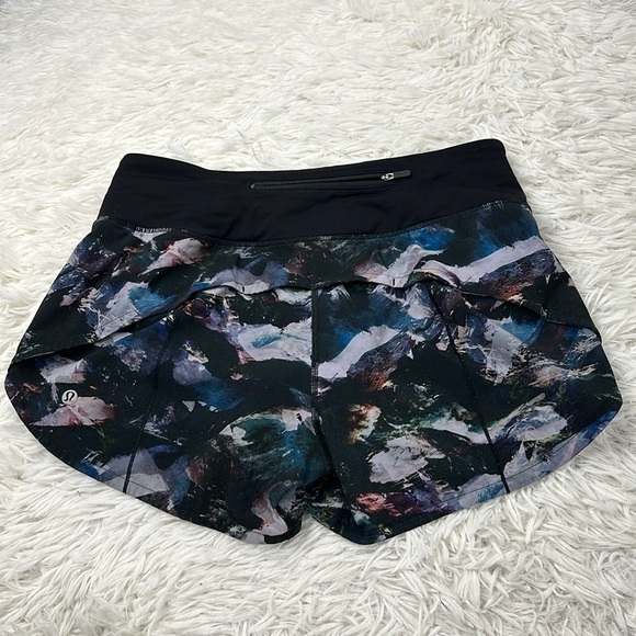 Lululemon Speed Up Short Long *4" Glacier Camo Starlight Multi / Black - Picture 4 of 6